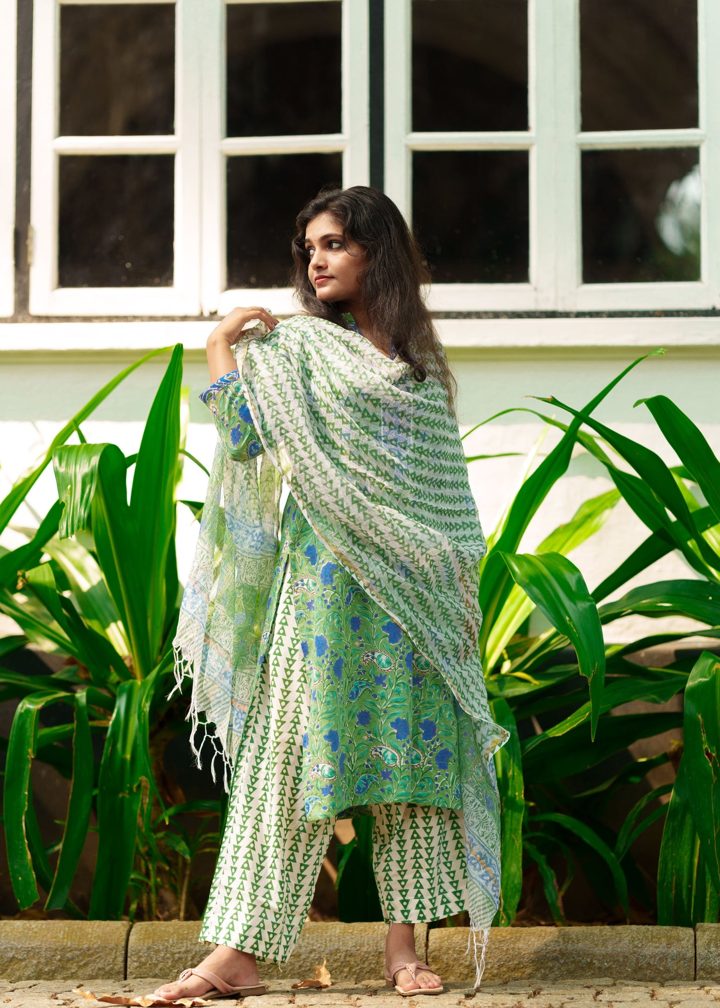 "Moti" - Floral Jaipuri kurta set