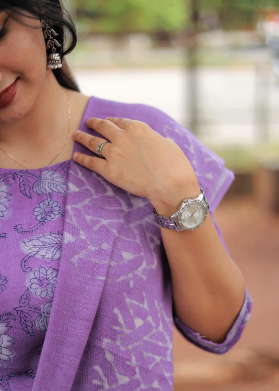 "Mohini" - Purple Linen cotton set