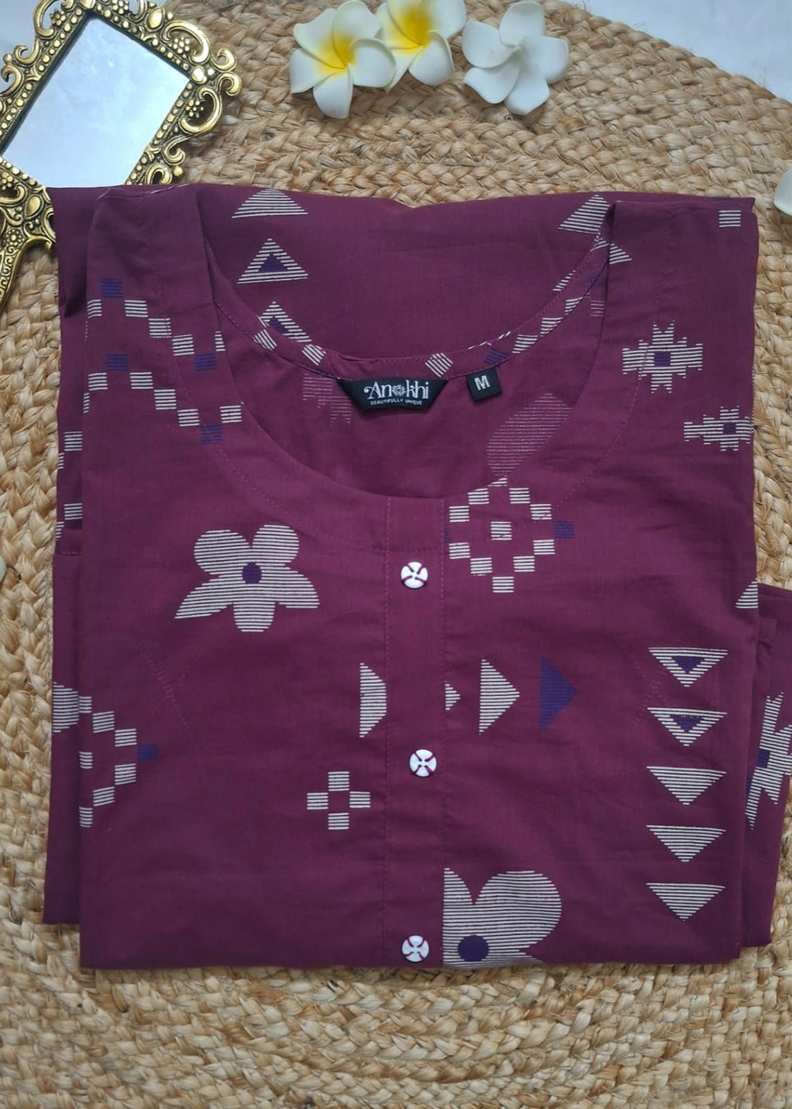 "PALASH" - Pink woven kurta