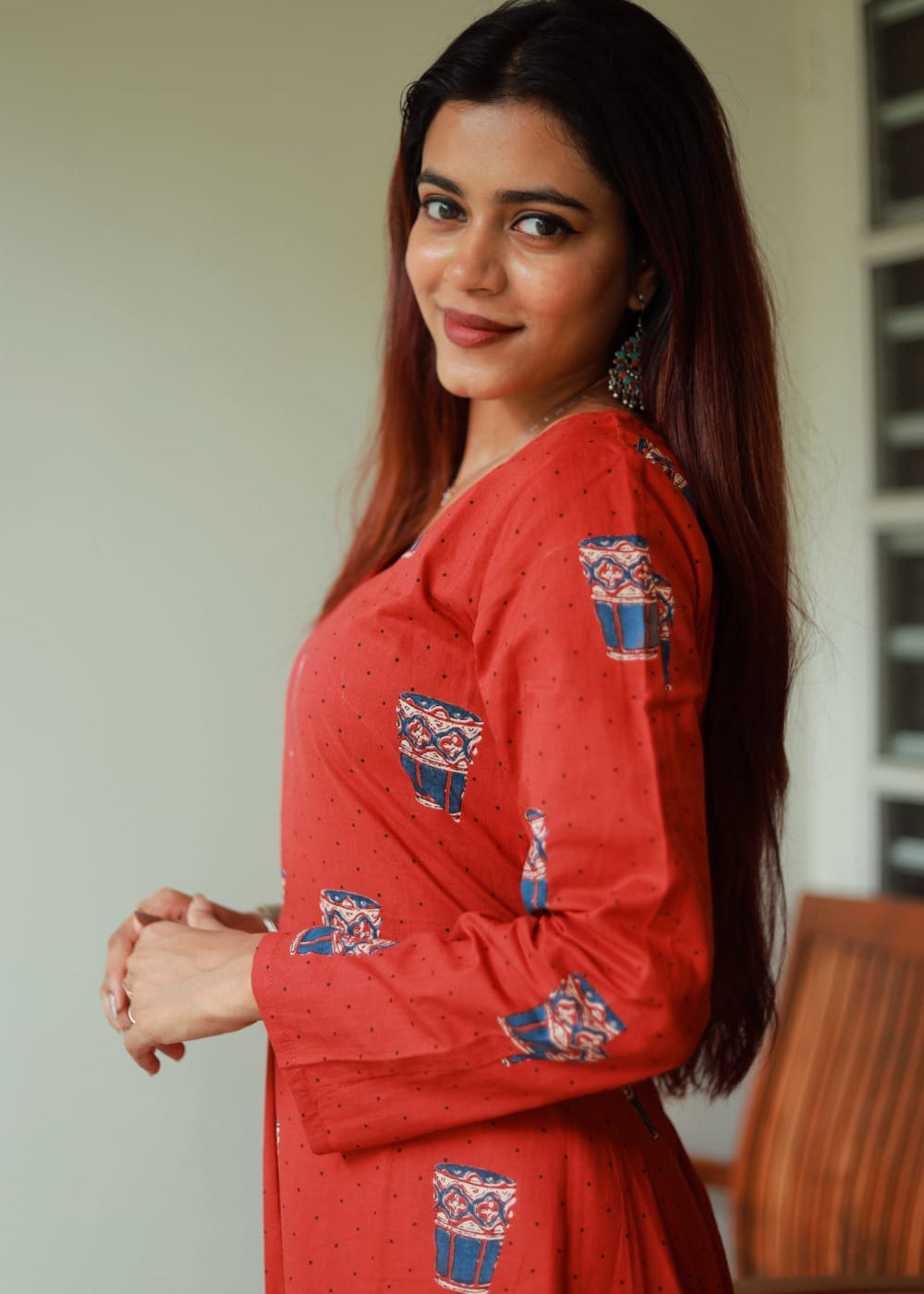 "Aashi" - The red block printed kurta