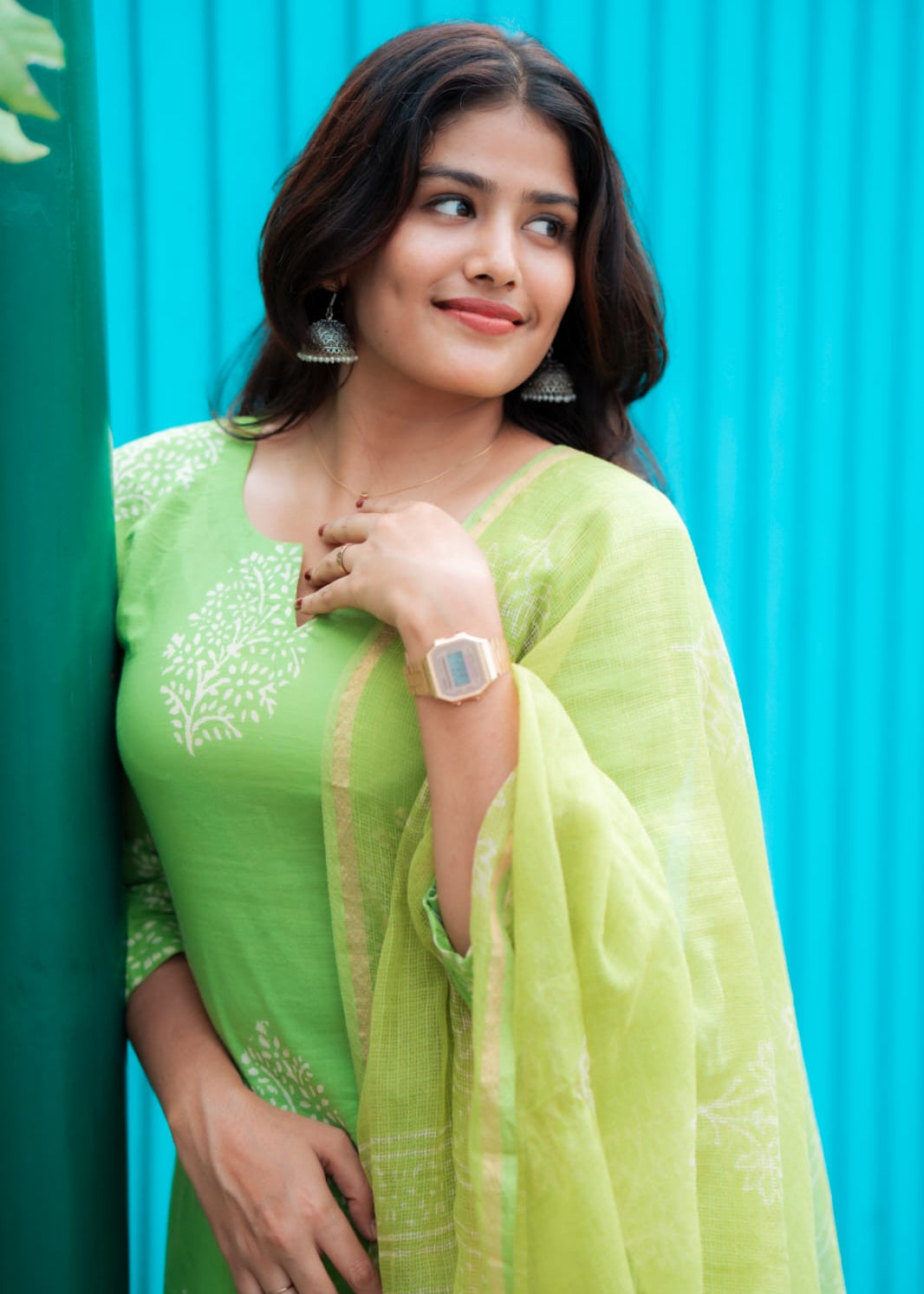 " Khushi" - Vibrant Green 3 Pcs set