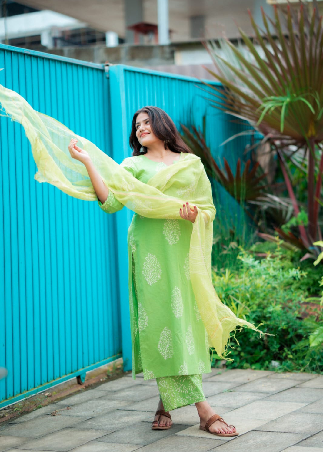 " Khushi" - Vibrant Green 3 Pcs set