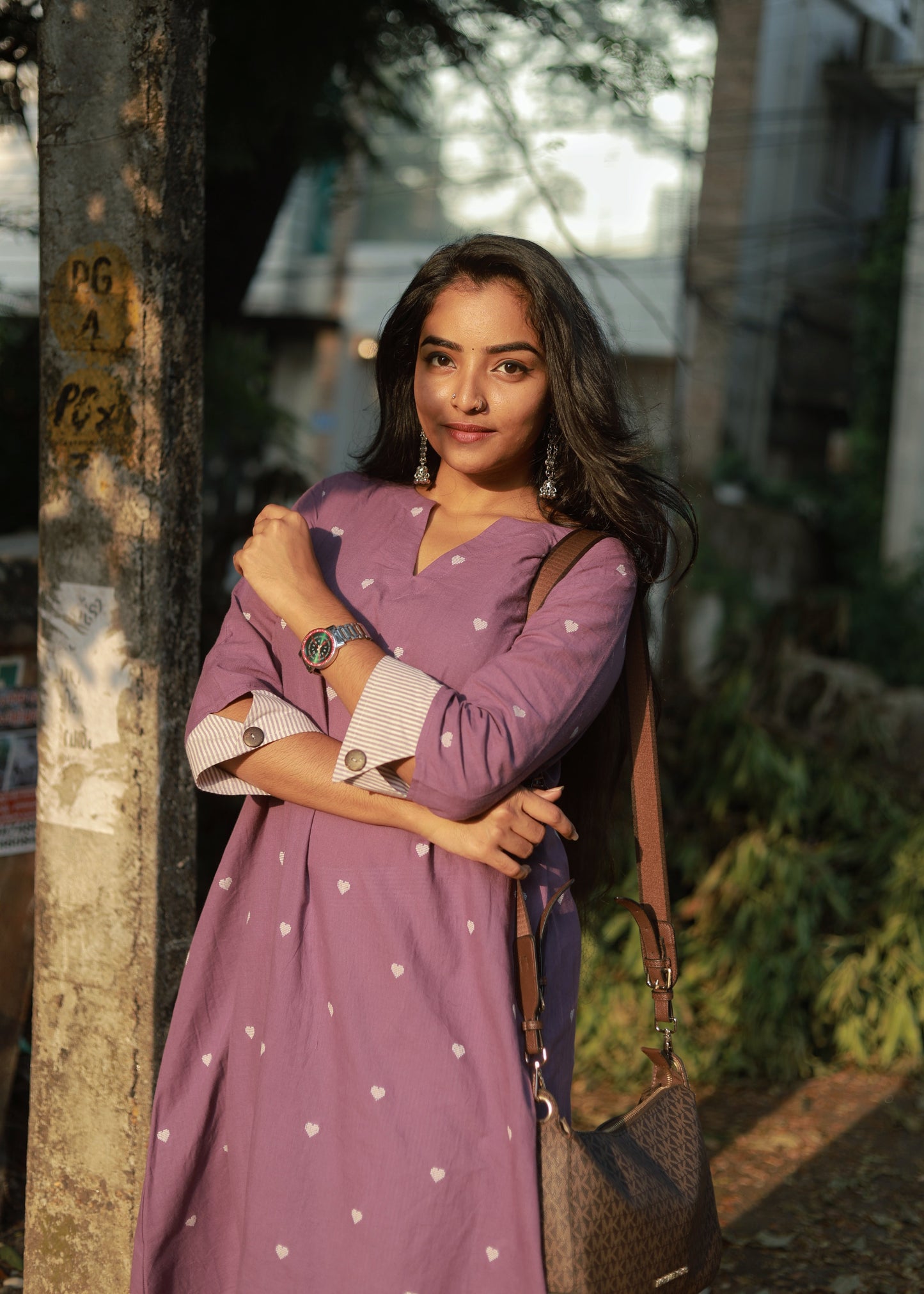 Kashish - Purple handloom Kurta Palazzo set