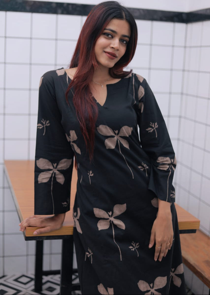 " Kamal" - The Dabu cotton Aline kurta