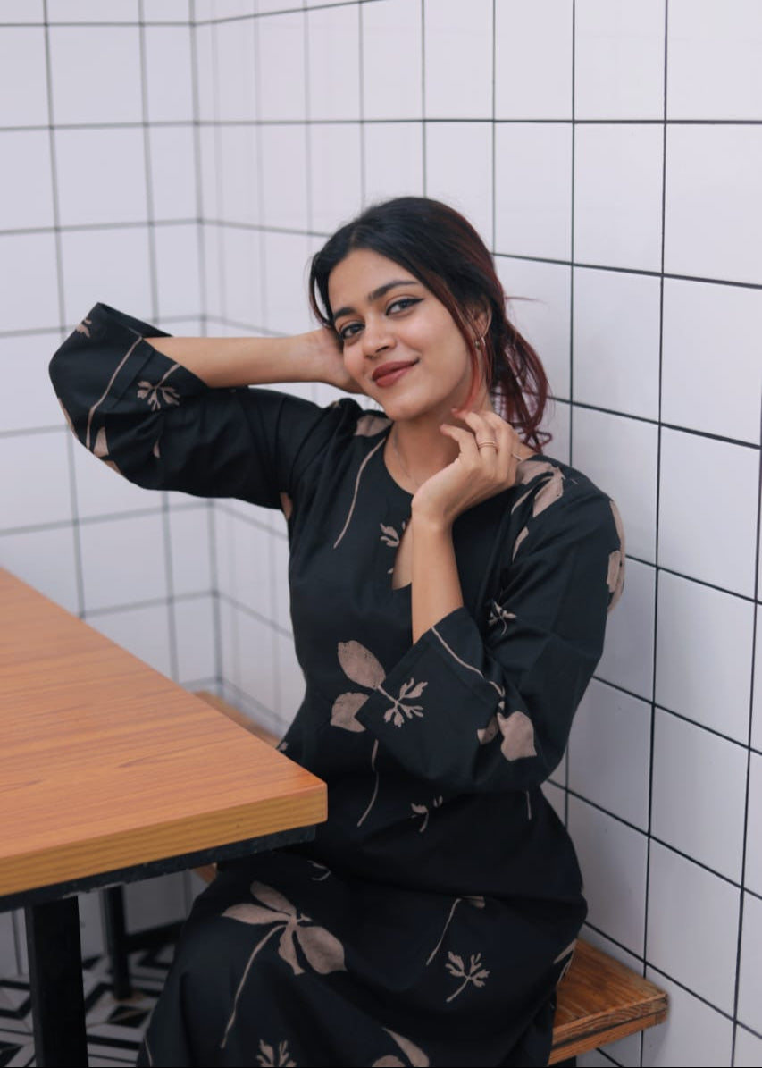 " Kamal" - The Dabu cotton Aline kurta