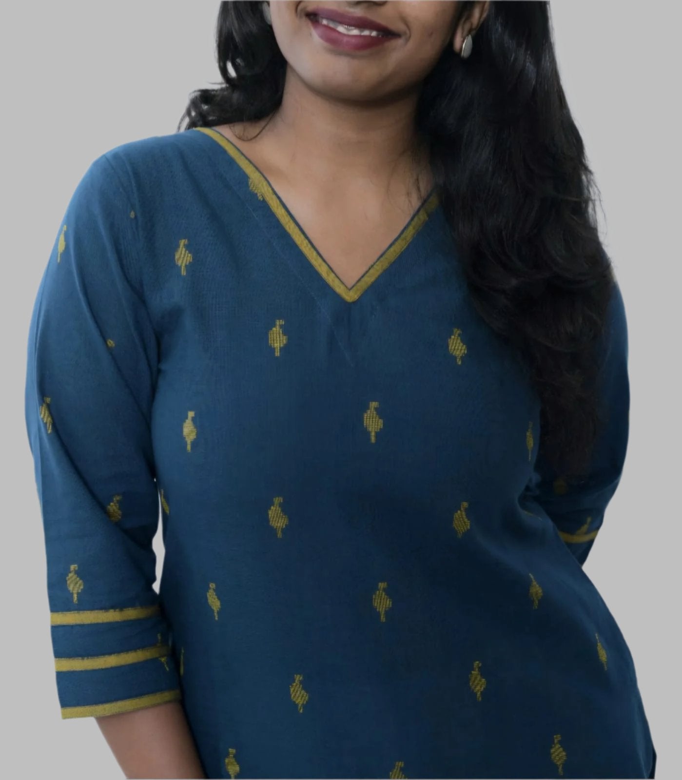 "Neel"Handloom cotton woven Kurta