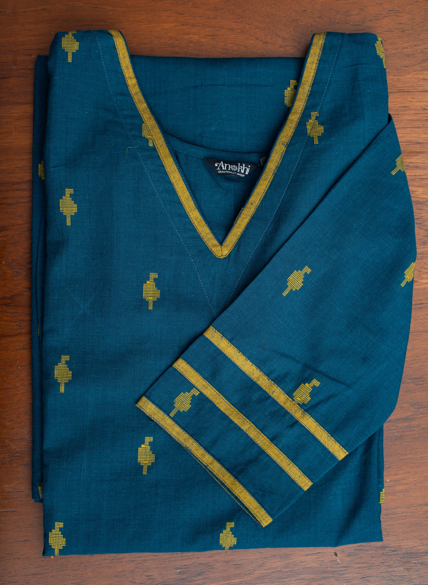 "Neel"Handloom cotton woven Kurta