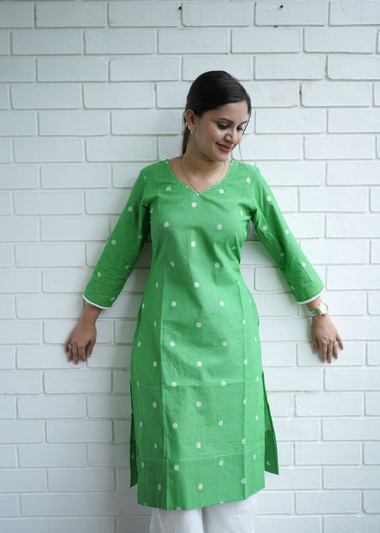Jacquard cotton kurta