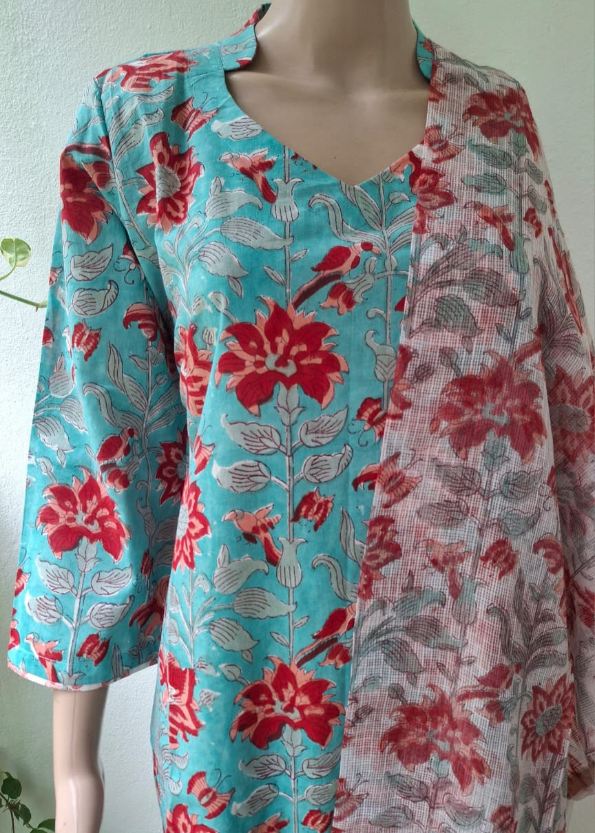 Bagh Blue floral kurta set