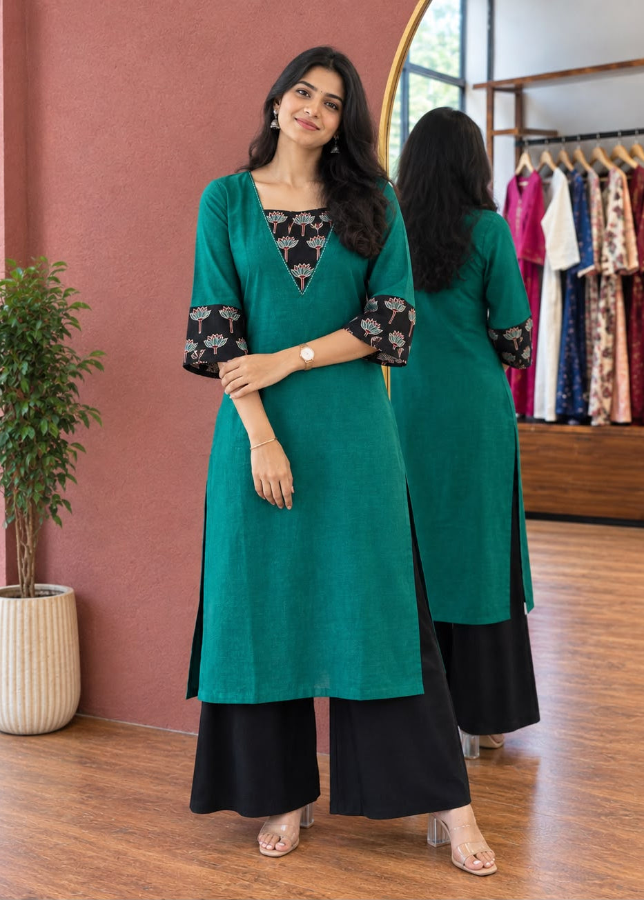 Rajvi - The dark green kurta