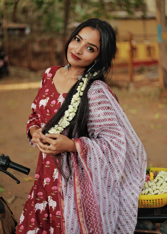 " Ruhaani" -  The temple motifs kurta set
