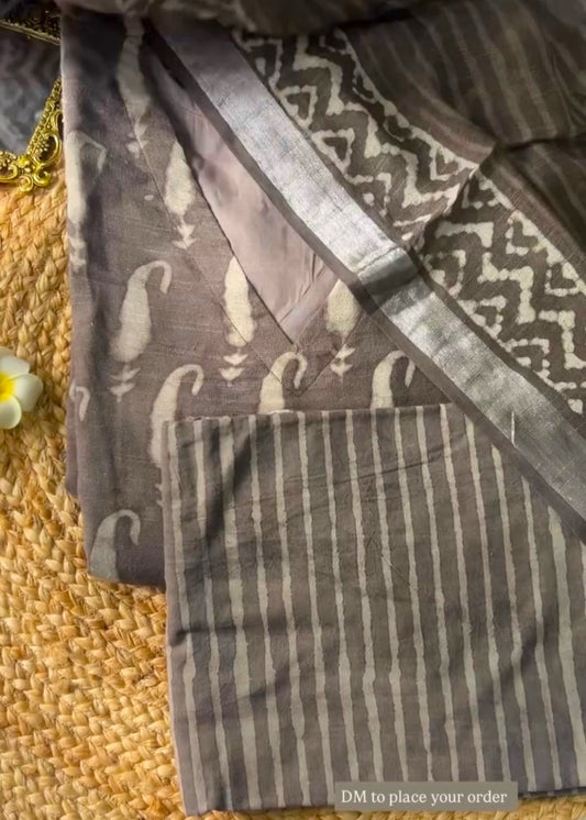 Kashish - The Grey Cotton Linen Set