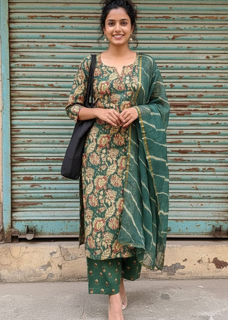 Parul - The dark green 3pcs set