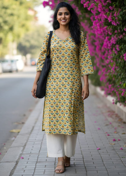 Nehar - The floral Jaipuri kurta