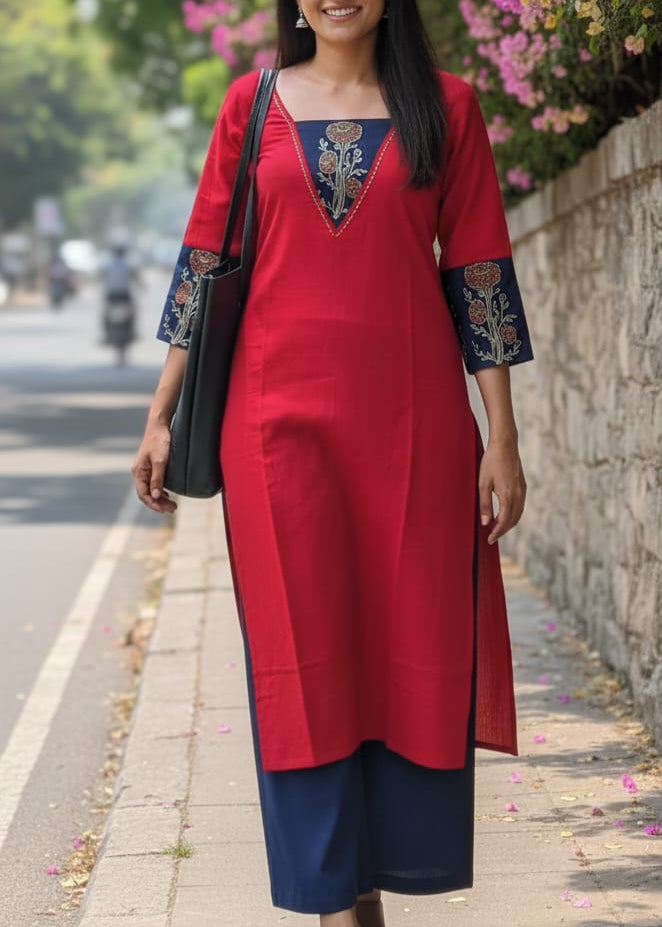 Pia - The Red and Blue kurta
