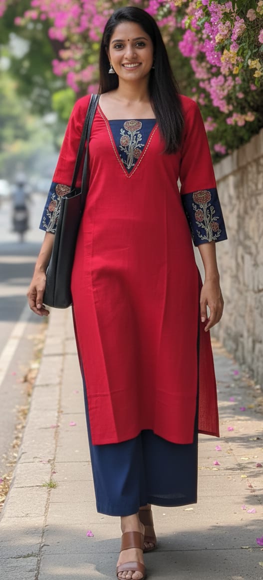 Pia - The Red and Blue kurta