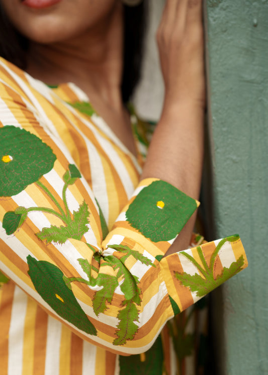 " Bagh" - Yellow striped coord set