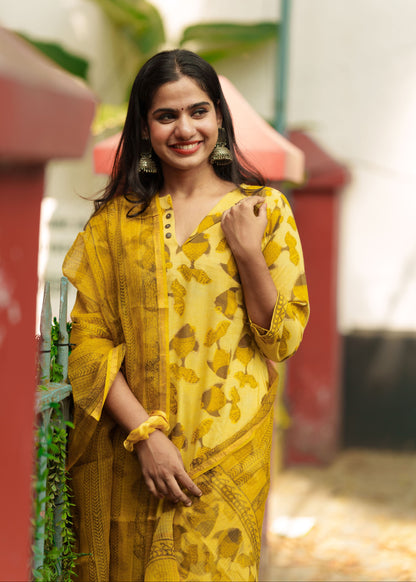 "Mehar" - handblocked kurta set