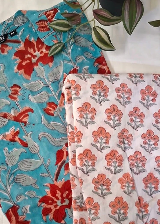 Bagh Blue floral kurta set