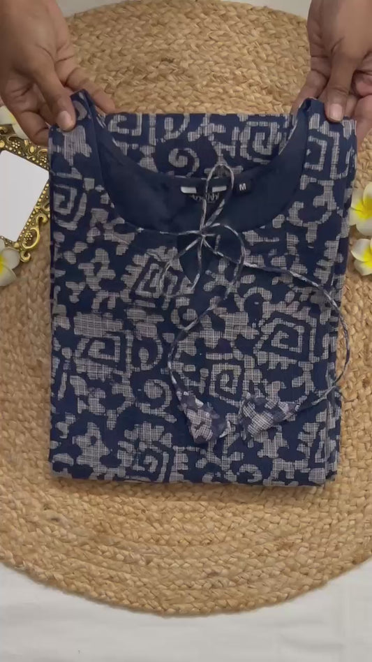 Moh - The Blue Batik kota kurta