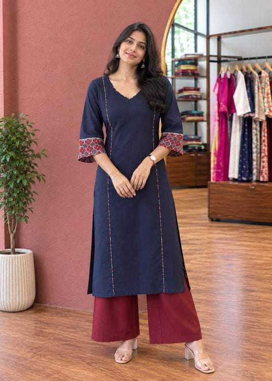 Baag - The ajrak patch kurta